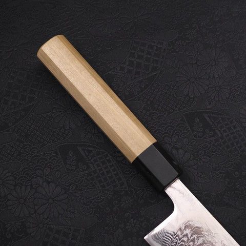Gyuto AUS-10 Wellen Nickel Damast Büffelhorn und Magnolienholz Griff 210mm-[Musashi]-[Japan-Küchenmesser]