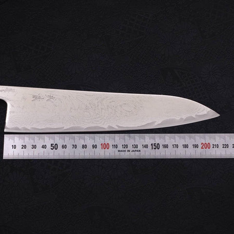Gyuto AUS-10 Wellen Nickel Damast Büffelhorn und Magnolienholz Griff 210mm-[Musashi]-[Japan-Küchenmesser]
