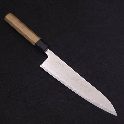 Gyuto AUS-10 Wellen Nickel Damast Büffelhorn und Magnolienholz Griff 210mm-[Musashi]-[Japan-Küchenmesser]