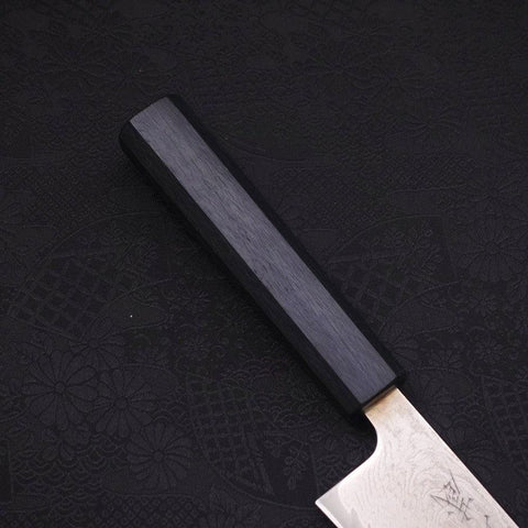 Gyuto AUS-10 Wellen-Nickel-Damast Dunkelblauer Urushi Griff 180mm-[Musashi]-[Japan-Küchenmesser]
