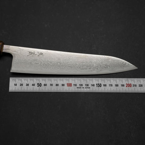 Gyuto AUS-10 Wellen-Nickel Damast Sumi Urushi Griff 210mm-[Musashi]-[Japan-Küchenmesser]