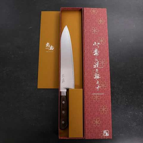 Gyuto AUS-10 Wellen-Nickel-Damast Westlicher Griff 210mm-[Musashi]-[Japan-Küchenmesser]