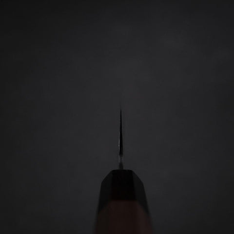 Gyuto AUS-8 Kurouchi Tsuchime Walnuss- und Rosenholz Griff 200mm-[Musashi]-[Japan-Küchenmesser]