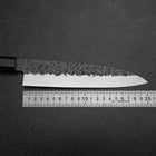 Gyuto AUS-8 Kurouchi Tsuchime Walnuss- und Rosenholz Griff 200mm-[Musashi]-[Japan-Küchenmesser]