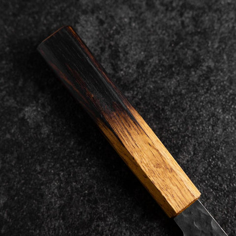 Gyuto AUS-8 Kurouchi Tsuchime Yaki Urushi Griff 200mm-[Musashi]-[Japan-Küchenmesser]