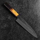 Gyuto AUS-8 Kurouchi Tsuchime Yaki Urushi Griff 200mm-[Musashi]-[Japan-Küchenmesser]