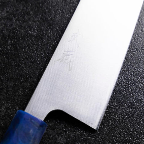 Gyuto AUS-8 Poliert Blauer Ozeanplastik Griff 210mm-[Musashi]-[Japan-Küchenmesser]