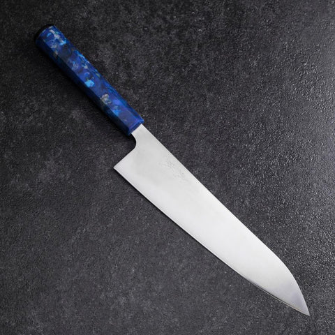 Gyuto AUS-8 Poliert Blauer Ozeanplastik Griff 210mm-[Musashi]-[Japan-Küchenmesser]