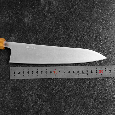 Gyuto AUS-8 Poliert Eichenholz Griff 210mm-[Musashi]-[Japan-Küchenmesser]