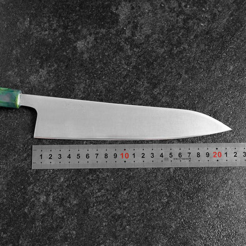Gyuto AUS-8 Poliert Grüner Ozeanplastik Griff 210mm-[Musashi]-[Japan-Küchenmesser]