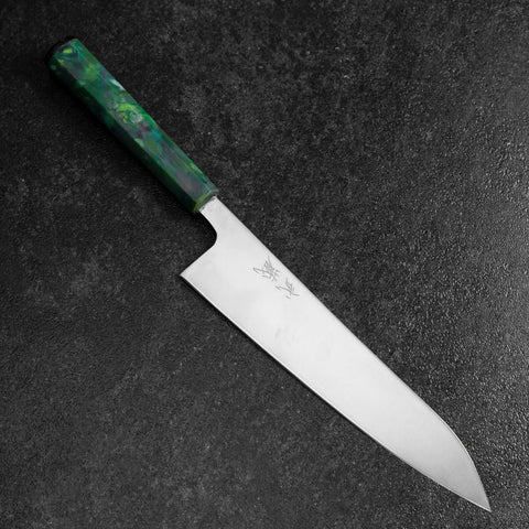 Gyuto AUS-8 Poliert Grüner Ozeanplastik Griff 210mm-[Musashi]-[Japan-Küchenmesser]