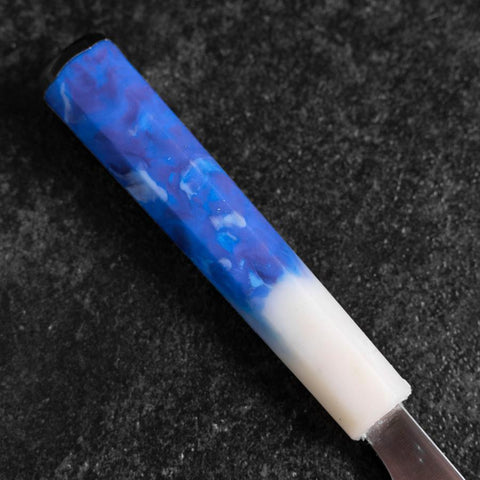 Gyuto AUS-8 Poliert Weiß-Blauer Ozeanplastik Griff 210mm-[Musashi]-[Japan-Küchenmesser]