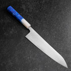 Gyuto AUS-8 Poliert Weiß-Blauer Ozeanplastik Griff 210mm-[Musashi]-[Japan-Küchenmesser]