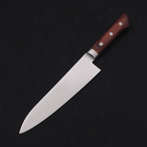 Gyuto AUS-8 Poliert Westlicher Griff Mahagoniholz 180mm-[Musashi]-[Japan-Küchenmesser]