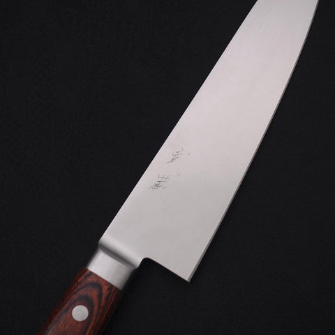 Gyuto AUS-8 Poliert Westlicher Griff Mahagoniholz 180mm-[Musashi]-[Japan-Küchenmesser]