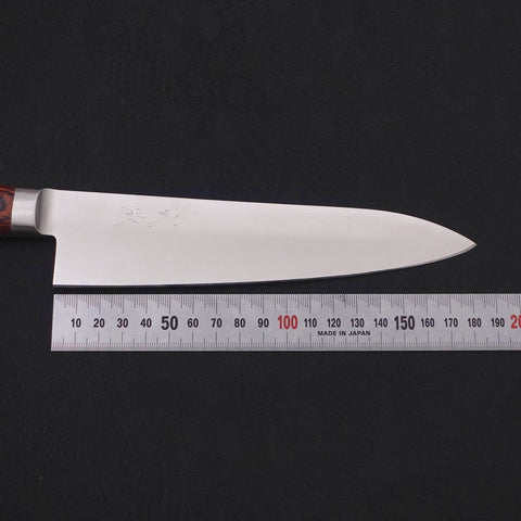 Gyuto AUS-8 Poliert Westlicher Griff Mahagoniholz 180mm-[Musashi]-[Japan-Küchenmesser]
