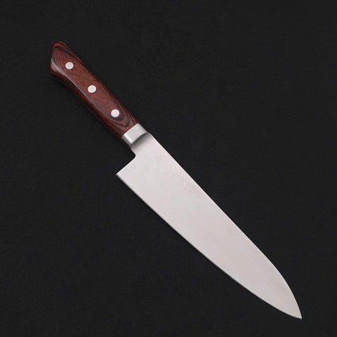 Gyuto AUS-8 Poliert Westlicher Griff Mahagoniholz 180mm-[Musashi]-[Japan-Küchenmesser]