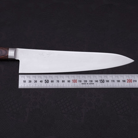 Gyuto AUS-8 Poliert Westlicher Mahagoniholz Griff 210mm-[Musashi]-[Japan-Küchenmesser]
