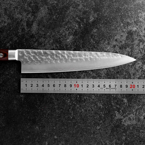 Gyuto AUS-8 Tsuchime Western Mahogany Handle 210mm (8.3”)-[Musashi]-[Japan-Küchenmesser]