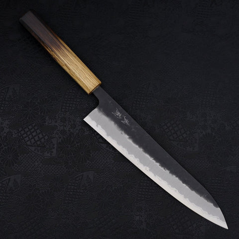 Gyuto Aogami-Super Edelstahlummantelung, Kurouchi Nashiji Yaki Urushi Griff, 240mm-[Musashi]-[Japan-Küchenmesser]