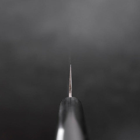 Gyuto Aogami Super Edelstahlummantelung Tsuchime Schwarzer Westlicher Griff 180mm-[Musashi]-[Japan-Küchenmesser]
