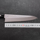 Gyuto Aogami Super Edelstahlummantelung Tsuchime Schwarzer Westlicher Griff 180mm-[Musashi]-[Japan-Küchenmesser]