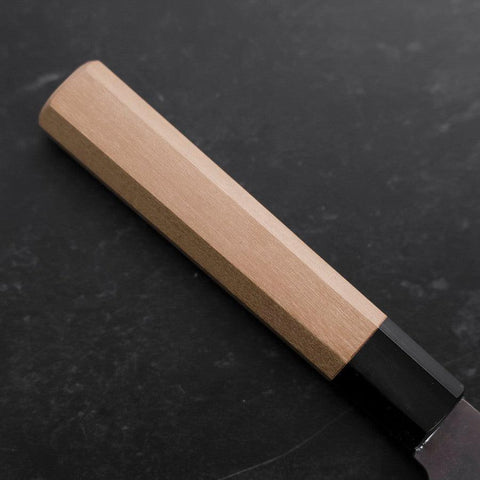 Gyuto Blue Steel #1 Edelstahlummantelung Kurouchi Büffelhorn und Magnolienholz Griff 210mm-[Musashi]-[Japan-Küchenmesser]