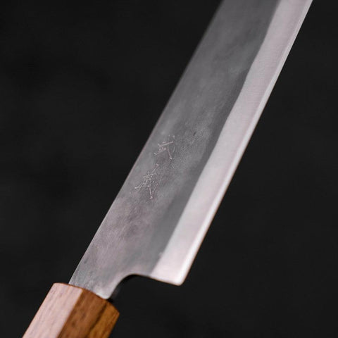 Gyuto Blue Steel #1 Edelstahlummantelung Kurouchi Eichenholz Griff 210mm-[Musashi]-[Japan-Küchenmesser]