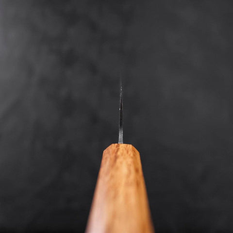 Gyuto Blue Steel #1 Edelstahlummantelung Kurouchi Eichenholz Griff 210mm-[Musashi]-[Japan-Küchenmesser]