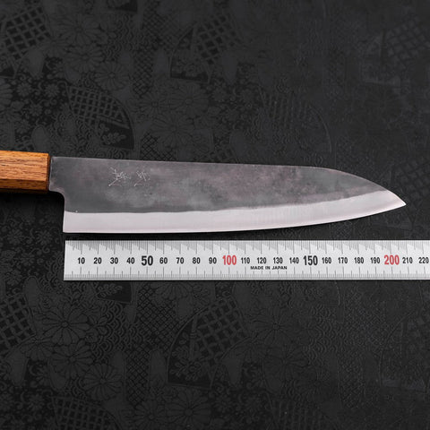 Gyuto Blue Steel #1 Edelstahlummantelung Kurouchi Eichenholz Griff 210mm-[Musashi]-[Japan-Küchenmesser]