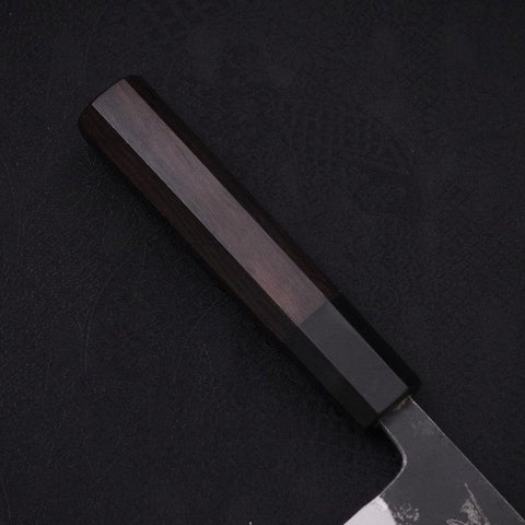 Gyuto Blue Steel #1 Kurouchi Buffalo Ebony Handle 180mm-[Musashi]-[Japan-Küchenmesser]