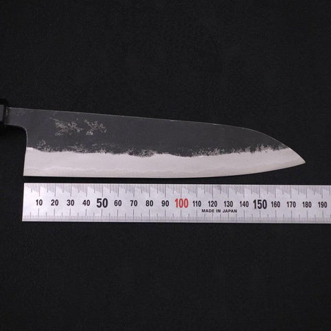 Gyuto Blue Steel #1 Kurouchi Buffalo Ebony Handle 180mm-[Musashi]-[Japan-Küchenmesser]