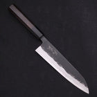 Gyuto Blue Steel #1 Kurouchi Buffalo Ebony Handle 180mm-[Musashi]-[Japan-Küchenmesser]