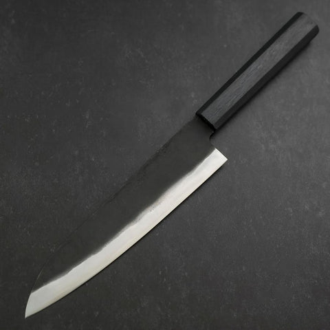 Gyuto Blue Steel #1 Kurouchi Dunkelblauer Urushi Griff 210mm-[Musashi]-[Japan-Küchenmesser]