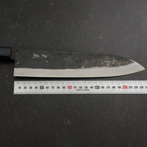 Gyuto Blue Steel #1 Kurouchi Dunkelblauer Urushi Griff 240mm-[Musashi]-[Japan-Küchenmesser]