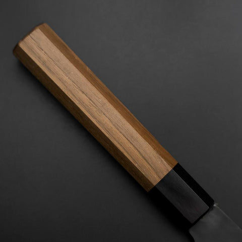 Gyuto Blue Steel #1 Kurouchi Edelstahlummantelung Walnussholz Griff 210mm-[Musashi]-[Japan-Küchenmesser]
