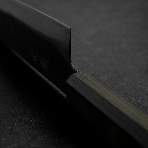 Gyuto Blue Steel #1 Kurouchi Grüner Urushi Griff 210mm-[Musashi]-[Japan-Küchenmesser]
