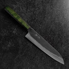 Gyuto Blue Steel #1 Kurouchi Grüner Urushi Griff 210mm-[Musashi]-[Japan-Küchenmesser]