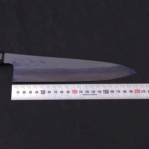 Gyuto Blue Steel #1 Kurozome Damast Büffelhorn und Ebenholz Griff 210mm-[Musashi]-[Japan-Küchenmesser]