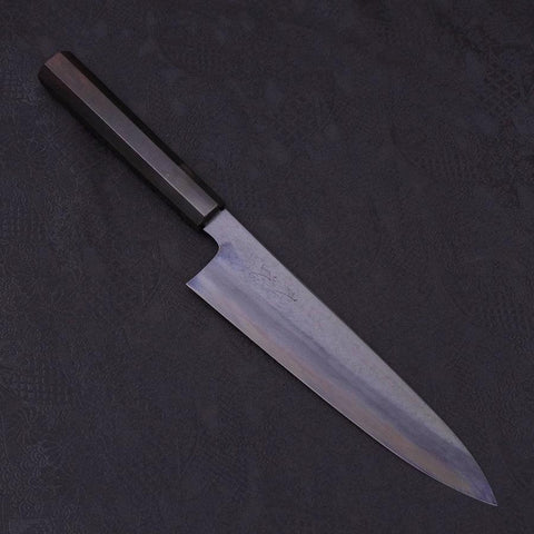 Gyuto Blue Steel #1 Kurozome Damast Büffelhorn und Ebenholz Griff 210mm-[Musashi]-[Japan-Küchenmesser]