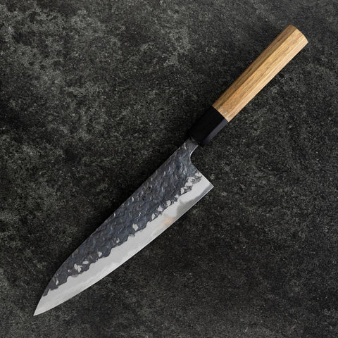 Gyuto Blue Steel #1 Nashiji Büffelhorn und Walnussholz Griff 210mm-[Musashi]-[Japan-Küchenmesser]