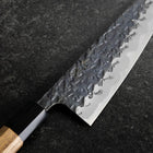 Gyuto Blue Steel #1 Nashiji Büffelhorn und Walnussholz Griff 210mm-[Musashi]-[Japan-Küchenmesser]