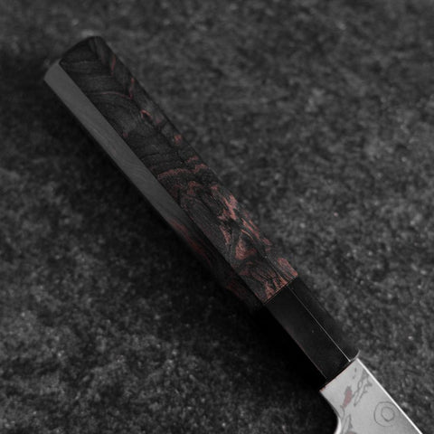 Gyuto Blue Steel #1 Suminagashi Büffelhorn und Ebenholz Griff 200mm-[Musashi]-[Japan-Küchenmesser]