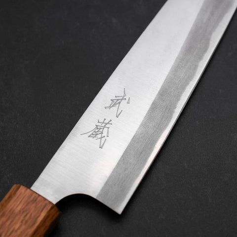 Gyuto Blue Steel #2 Edelstahlummantelung Poliert Eichenholz Griff 165mm-[Musashi]-[Japan-Küchenmesser]