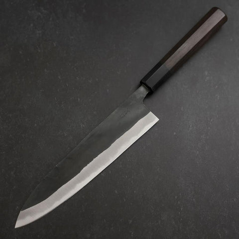 Gyuto Blue Steel #2 Kurouchi Büffelhorn und Ebenholz Griff 210mm-[Musashi]-[Japan-Küchenmesser]