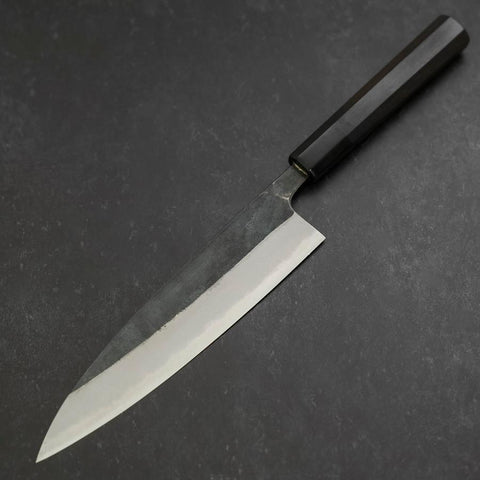 Gyuto Blue Steel #2 Kurouchi Büffelhorn und Ebenholz Griff 210mm-[Musashi]-[Japan-Küchenmesser]