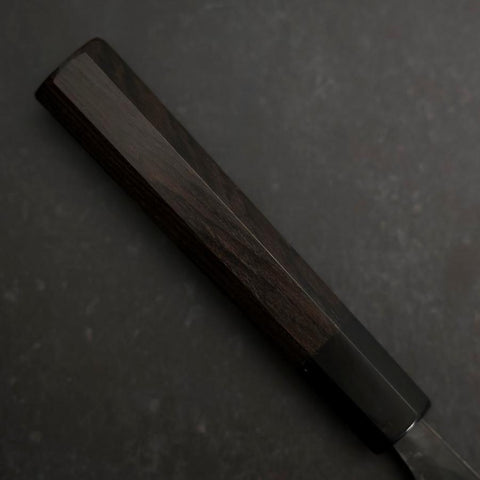 Gyuto Blue Steel #2 Kurouchi Büffelhorn und Ebenholz Griff 210mm-[Musashi]-[Japan-Küchenmesser]