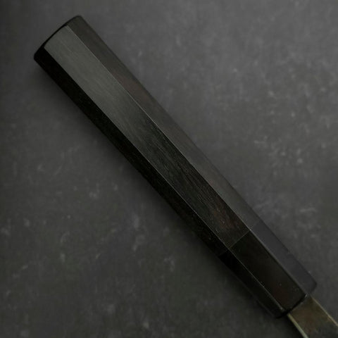 Gyuto Blue Steel #2 Kurouchi Büffelhorn und Ebenholz Griff 210mm-[Musashi]-[Japan-Küchenmesser]