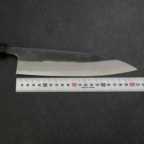 Gyuto Blue Steel #2 Kurouchi Büffelhorn und Ebenholz Griff 210mm-[Musashi]-[Japan-Küchenmesser]