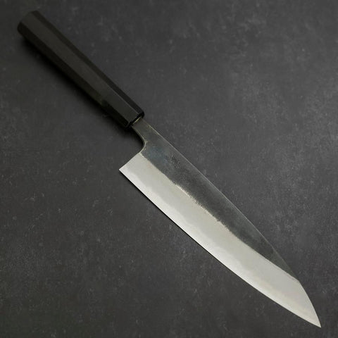 Gyuto Blue Steel #2 Kurouchi Büffelhorn und Ebenholz Griff 210mm-[Musashi]-[Japan-Küchenmesser]